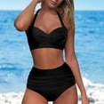 thumbnail image 5 of kamemir Womens Bathing Suits Tummy Control Women's Swimsuit Tankini Tummy Control Bathing Suits Two Piece Full Coverage Slim Swim Suits with High Waisted Bottom(Black,S), 5 of 6