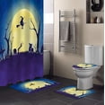 thumbnail image 1 of FMSHPON Halloween 4 Piece Bathroom Set Shower Curtain Bath Rug Contour Mat and Toilet Lid Cover, 1 of 8