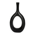 thumbnail image 6 of Curved Open Cut Out  Ceramic Vase for Living Room Decor - Modern Flower Vase for Bedroom and House Display - Decorative Home Accent for Office Desk or Shelf and Console Table - 12", Black, 6 of 12