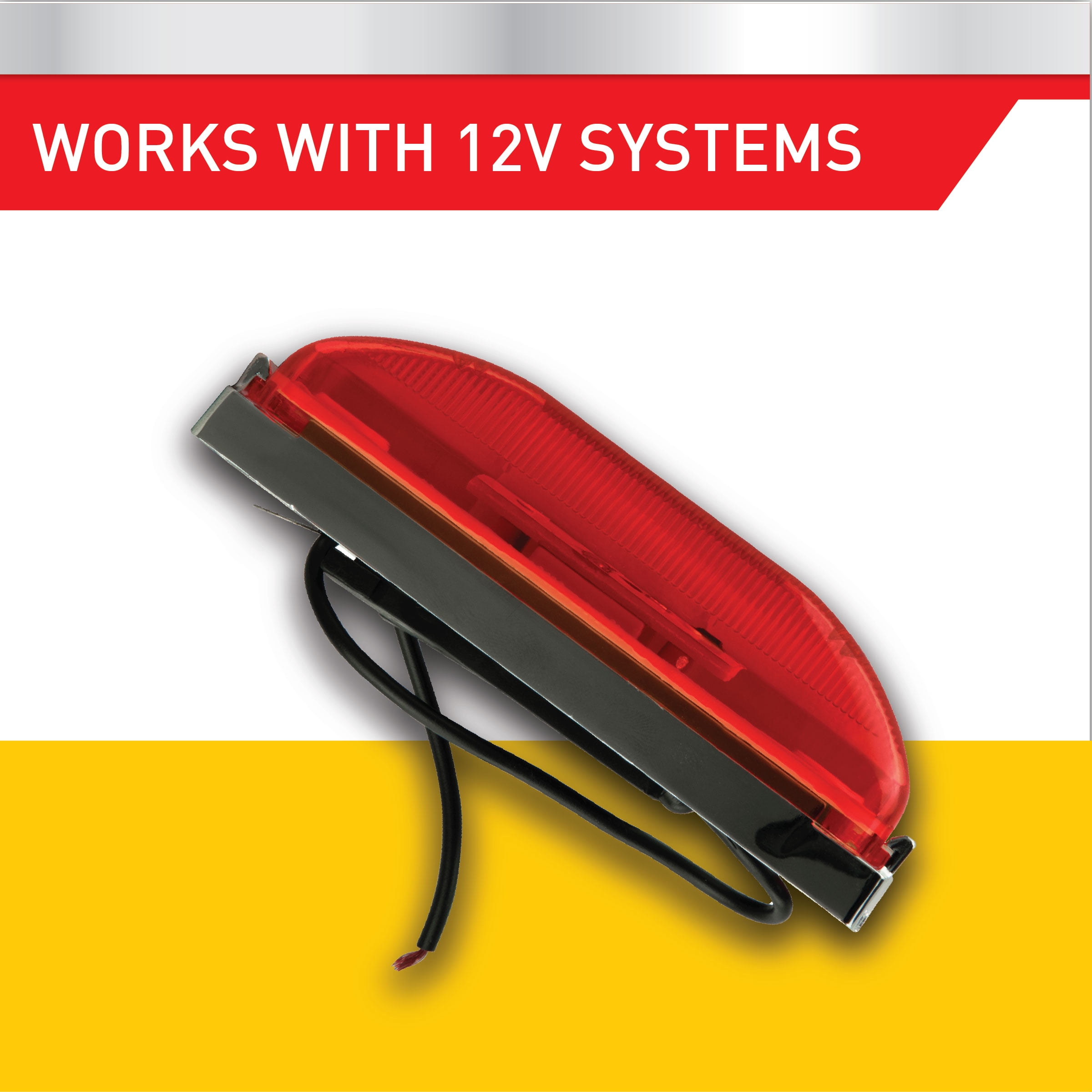 (2 pack) Hopkins Towing Solutions LED 4in Sealed Automotive Running Board Clearance Light, Red, CW1531R