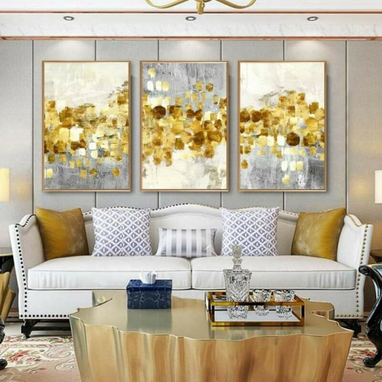 Extra Large Canvas Painting Oil Painting Golden Leaf Oversized Art Extra  Large Wall Art Large Abstract Painting For Living Room