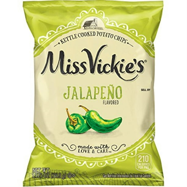 miss vickie's jalapeo flavored kettle cooked chips, 1.375 ounce (64