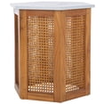thumbnail image 5 of Safavieh Danez Coastal Wood Hexagon End Table, Natural/White, 5 of 9