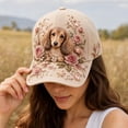 thumbnail image 4 of Voska 3D Animal Pattern Floral Embroidery Adjustable Unisex Baseball Cap Animal Pattern Sun Hat for Daily Use F One Size, 4 of 5