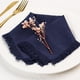 thumbnail image 4 of Xiao Hua 4 servilletas, servilletas con borde de lino de 18 x 18 pulgadas, adecuadas para cenas, bodas y fiestas, azul marino, 4 of 5