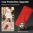 thumbnail image 6 of Decase Wallet Case for iPhone 13 Pro Max PU Leather Case with Card Slot Kickstand Ultra Thin Men Women Shockproof Case Red,For iPhone 13 Pro Max, 6 of 7