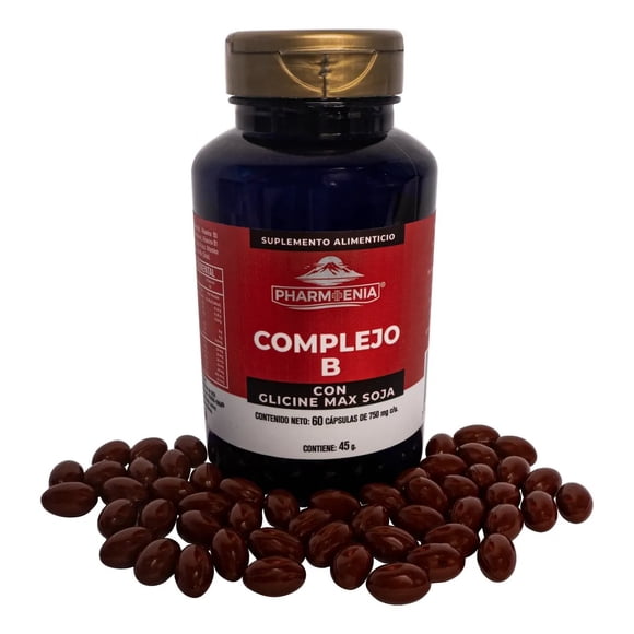Complejo B Con Glycine Max 60 Cápsulas 750 Mg Suplemento Complejo B.