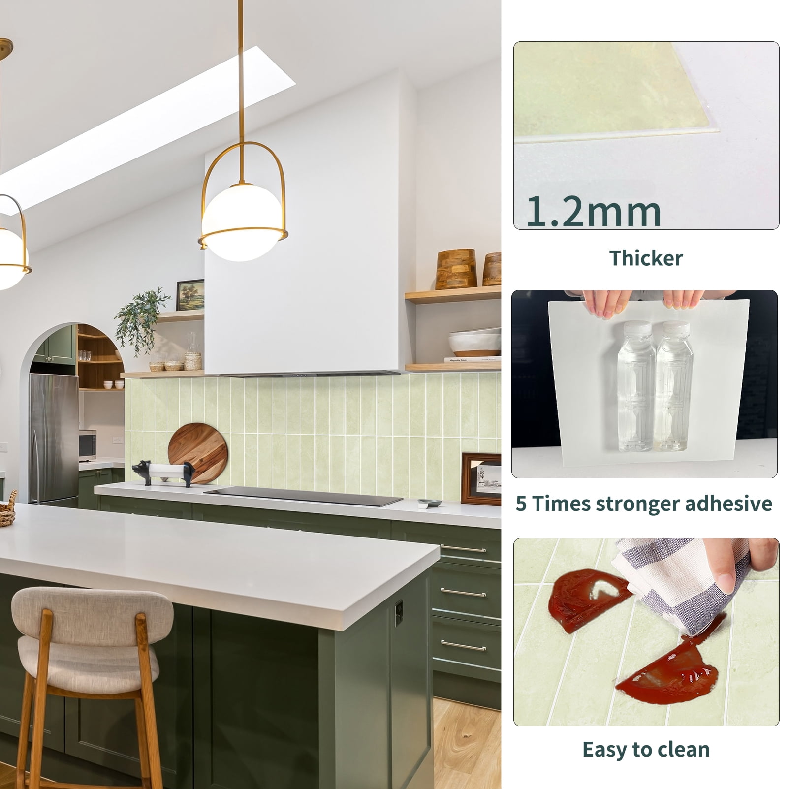 DEWOO 10 Sheet Peel and Stick Backsplash Tile,3D Self Adhesive Wall Tiles Stick on Backsplash for Kitchen,Bathroom,Camper (12"×12",Beige)
