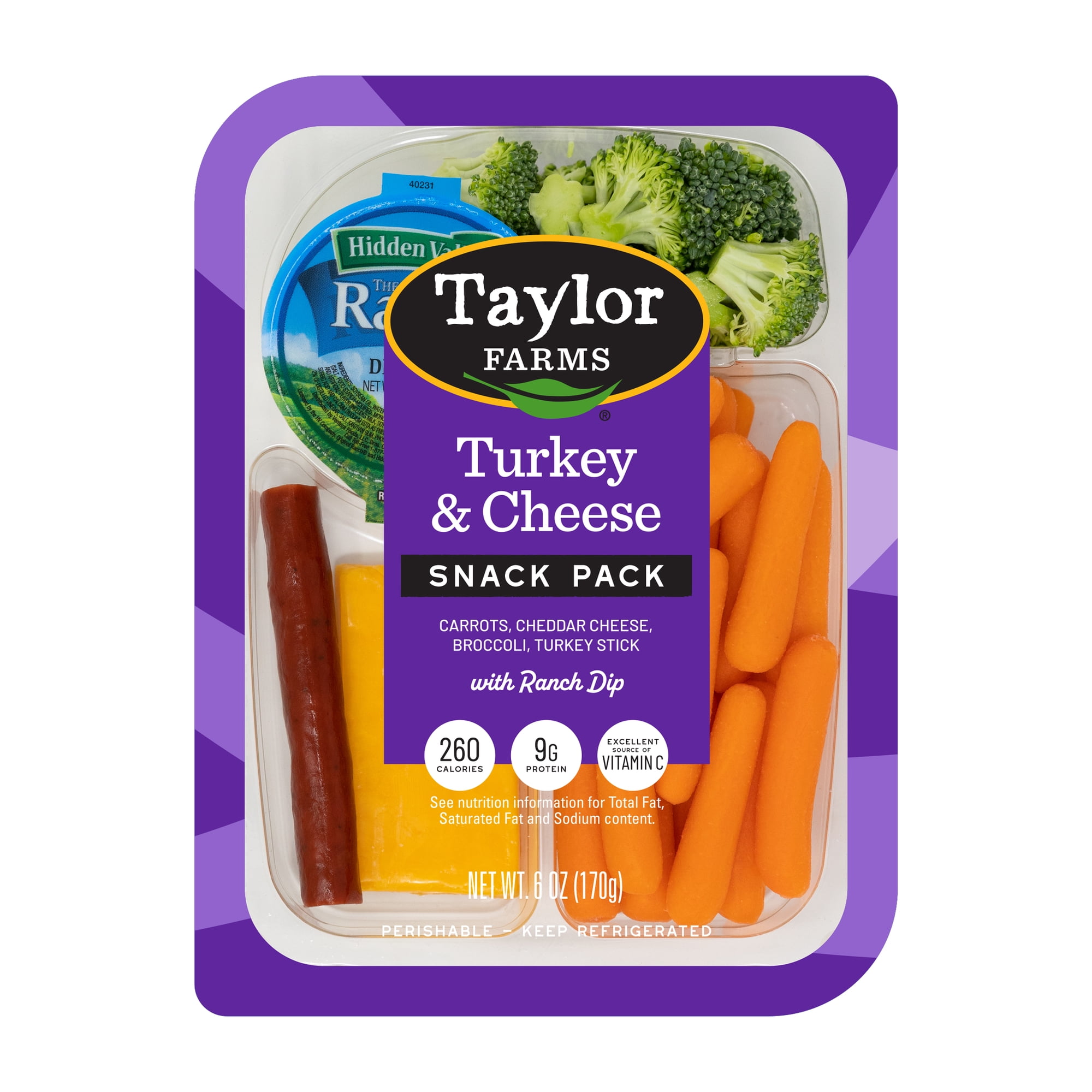 Taylor Farms Turkey & Cheddar Snack Tray, 6 oz, Refrigerated