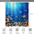 thumbnail image 6 of Tropical Ocean Fish Shower Curtain, Summer Under The Sea Tropical Fish Shark Turtle Reef Kid Bathroom Curtain for Bathtub Decor Waterproof Fabric Machine Washable with 12 Hooks, 72" x 84", 6 of 6