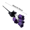 thumbnail image 3 of Halloween Roses Artificial Flowers, Dark Purple Silk Rose Buds, Gothic Faux Rose Bouquet, Black Themed Silk Flower Stems, Halloween Decorative Floral Sprigs Halloween Party Home Decorations, 3 of 5