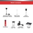 thumbnail image 2 of BLACK+DECKER Kitchen Wand Cordless Immersion Blender, 3 in 1 Multi Tool Set, Hand Blender with Charging Dock, Whisk and Milk Frother, Red (BCKM1013KS06), 2 of 5