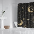thumbnail image 2 of Celestial Shower Curtain with Gothic Sun Moon Star Print, Waterproof Spiritual Aesthetic Fabric with Hooks, Mystical Cosmic Bathroom Decor for Home, Airbnb, RV, or Dorm Bathrooms, 2 of 5