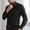 Black, variant on Men's Solid Color Long Sleeve Fly Front Placket French Cuff Dress Shirts Formal Business Activities Includes Blue Gemstone Cufflinks