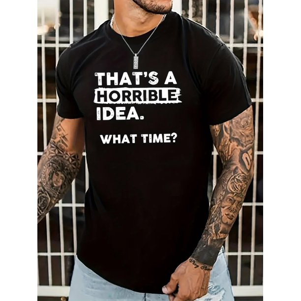 Graphic playera para hombreMens Horror Print T-Shirt - Comfortable Round Neck, Lightweight Short Sleeves - Trendy Regular Fit for Spring Summer Style - Fashionable Holiday Top Tee For Adult, Men, Wo