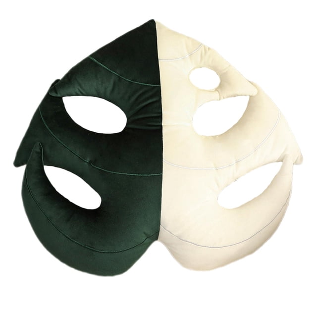 Rongfmy Coussin Décoratif en Forme de Feuille de Plante Verte