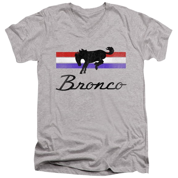 Ford Bronco Bronco Stripes S/S Adult V-Neck T-Shirt 30/1 T-Shirt Athletic Heather