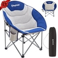 thumbnail image 4 of KingCamp Oversized Saucer Round Folding Camping Chair - 330lbs Heavy-Duty Support, Ultra-Comfortable Design for Adults, Ideal for Outdoor Lawn, Sports & Travel (Blue), 4 of 15