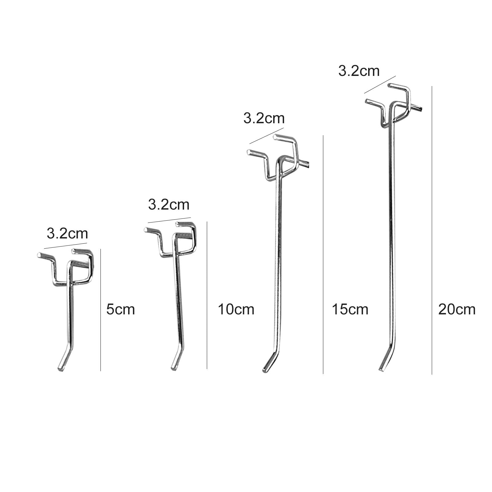 Grandest Birch 60Pcs Pegboard Hooks Professional Heavy Duty Iron Easy Installation Wall Mount Hanging Tools for Workshops Garages,2