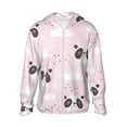 thumbnail image 1 of KLL Mignon Imprimé Panda Hommes Femmes UPF 50+ Protection Solaire Veste à Capuche Manches Longues Pêche Randonnée Performance Chemise-TTG, 1 of 7