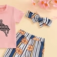 thumbnail image 5 of Xyant Toddler Western Baby Girl Clothes Cow/Horse Print Short Sleeve T-Shirt Elastic Flare Pants Headbands Set Infant Spring Outfits (Pink,18-24 Months), 5 of 6