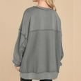thumbnail image 4 of FAIWAD Sweatshirt for Women Long Sleeve V Neck Solid Color Fall Winter Lightweight Plus Size Top, 4 of 7