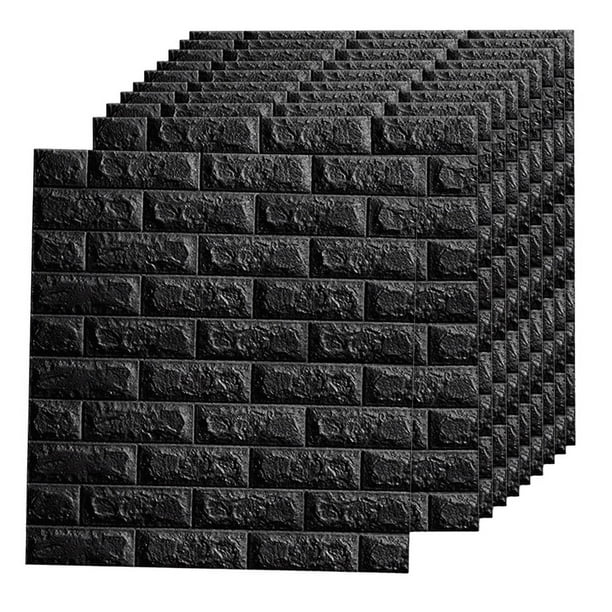 Papel Tapiz Autoadherible Ladrillo Espuma Negro Grande 10pcs Malubero Papel Tapiz