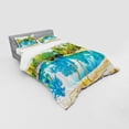 thumbnail image 3 of Ambesonne Landscape Bedding Set 3 Pcs, Pool Resort Travel, Twin XL, Green Blue Cream, 3 of 3