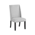 thumbnail image 3 of Newboti Furniture 7pc Dining Set Contemporary Style White Genuine Marble Rectangular Table Top Dove Gray Upholstery Chairs Nailhead Tufted Black Finish Wooden Solid Wood Dining Room Furniture BN.2356, 3 of 8