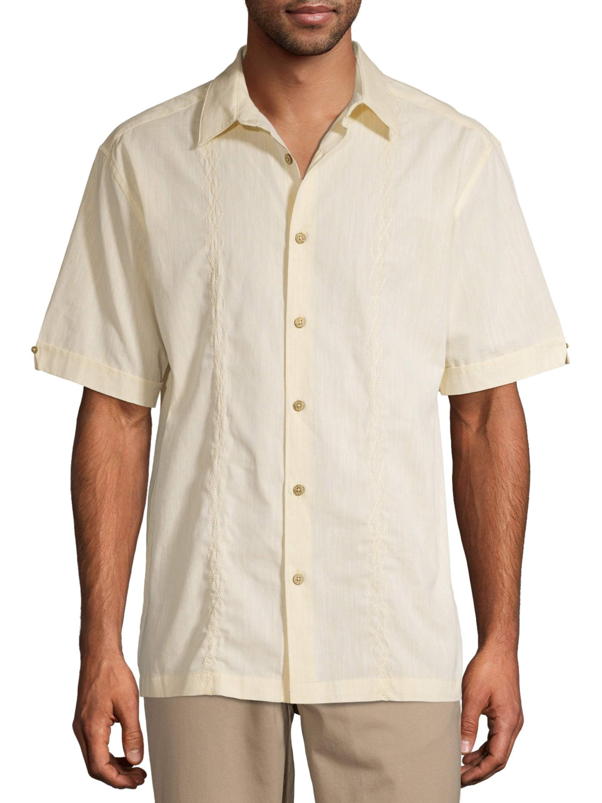 Cafe Luna Men's Short Sleeve Panel Woven Shirt - Walmart.com