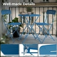 thumbnail image 4 of GRANDPATIO 3-Piece Foldable Bistro Set with Round Table, All-Weather Steel Frame, No Assembly, Multi-Color Outdoor Patio Furniture for Garden/Beach, Peacock Blue, 4 of 6