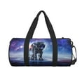 thumbnail image 2 of Easygdp Astronauts Start Running Travel Bag, Camping, Weekend, Carry On Overnight Duffel Bag with Shoulder Strap, 2 of 8