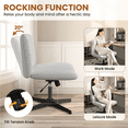 thumbnail image 6 of Alden Design Fabric Swivel Desk Chair with No Arms, Light Gray, 6 of 9