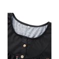 thumbnail image 2 of Sunloudy - Camiseta larga con cuello henley para mujer, camisetas de manga corta con estampado de flores, rayas, llamas y oro Sunloudy  S M L XL XXL, 2 of 7