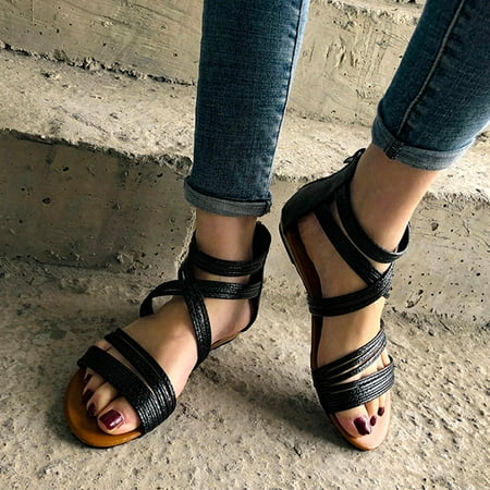 

HIBRO Fashion Women s Summer Buckle Strap Beach Open Toe Breathable Sandals Shoes