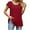 Wine-12, variant on Mittory Womens Plus Size Tops Dressy Casual Summer Chiffon Blouses Crew Neck Short Sleeve Shirts Business Pleated Tunics