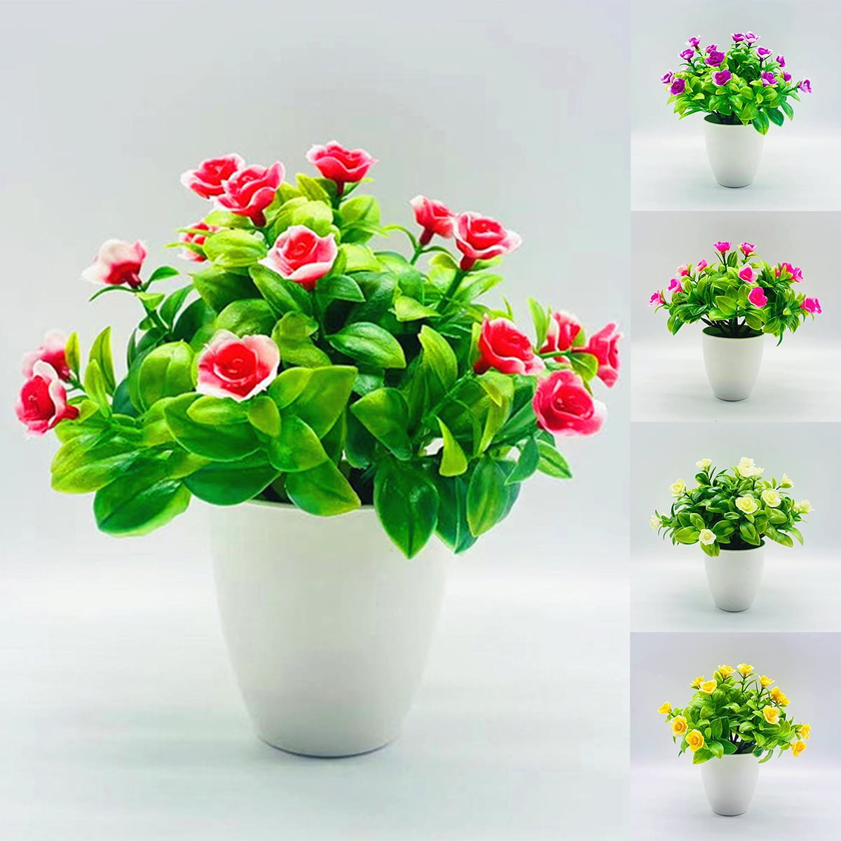 leaveforme Potted Artificial Flowers Fake Flowers in Pots Faux Flowers