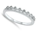 thumbnail image 4 of Clear CZ Princess Tiara Queen Crown Ring 925 Sterling Silver Band White Jewelry Female Size 9, 4 of 4