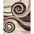 thumbnail image 4 of Desert Swirl Brown & Beige Modern Geometric Comfy Casual Spiral Hand Carved Area Rug Easy to Clean Stain Fade Resistant Contemporary Thick Soft Plush Living Dining Room Rug, 4 of 8