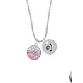 thumbnail image 2 of Delight Jewelry Silvertone Domed Multi Color MPharm Silvertone Script Initial Disc - V - Charm Necklace, 20"+3", 2 of 4