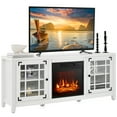 thumbnail image 1 of Costway 58 Inches Fireplace TV Stand for TVs up to 65 Inches with 1400W Electric Fireplace White, 1 of 10