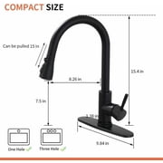 Matte Black Touch Sensor Kitchen Sink Faucet Pull Out Sprayer 10 inch Cover