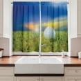 thumbnail image 2 of Ambesonne Golf Kitchen Curtains, Ball on the Teeing Ground Lawn, 55"x45", Lime Green Blue Yellow, 2 of 3