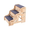 thumbnail image 2 of DimyFew Wooden Dog Stairs, Pet Stairs, Cat Stairs, Anti-slip Pet Ladder with Sturdy Frame And Carpet Padding for Older Dogs And Cats, Suitable for Indoor Use. 3 step, 2 of 8