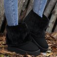 thumbnail image 6 of Women's Snow Boots, Warm Fuzzy Lined Short Booties with Platform Sole, 6 of 7
