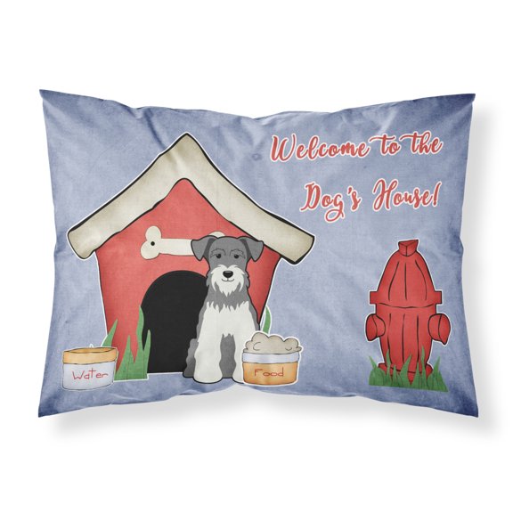 Dog House Collection Miniature Schnauzer Salt and Pepper Fabric Standard Pillowcase
