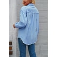 thumbnail image 5 of Solid Color Distressed Jacket, Light Blue, Small, 5 of 5