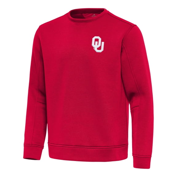Men's Antigua Red Oklahoma Sooners Relevant Lightweight Pullover Sweatshirt
