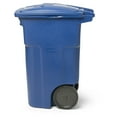 thumbnail image 5 of Toter 64-Gallon Blue Polyethylene Trash Can With Quite Rubber Wheels and Lid, 5 of 8