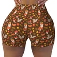 thumbnail image 2 of Susaid Autumn Thanksgiving Print Intensify Workout Shorts for Women Seamless Scrunch Short Gym Yoga Running Sport Active Exercise Fitness Shorts-XX-Large, 2 of 8